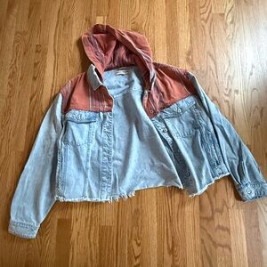 FREE PEOPLE HOODED DENIUM JACKET
